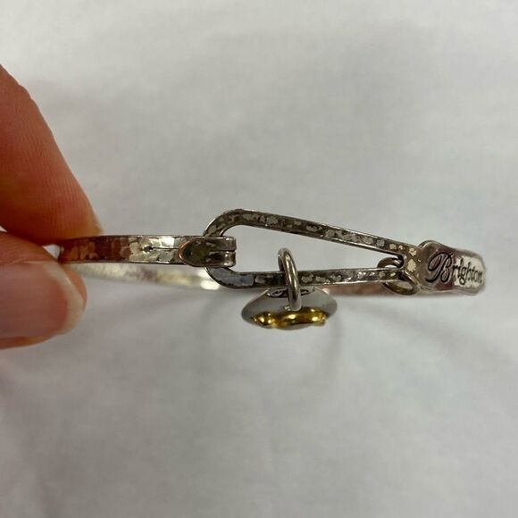 Brighton‎ Art & Soul "Peace on Earth" Charm Silver Plated Bangle Bracelet - Picture 4 of 5